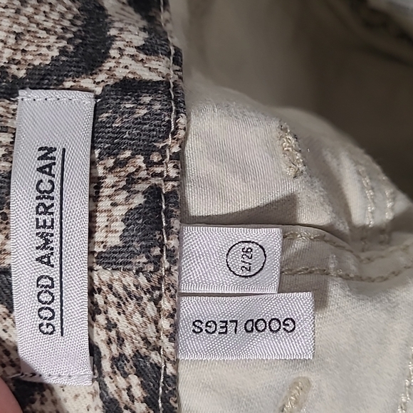 Good American sz 2 Good Legs snake print jeans sz 25 WJ41 - Picture 6 of 8